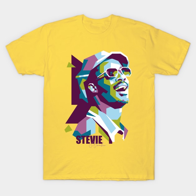 Stevie Wonder Popart T-Shirt by masnono